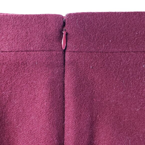 J Crew The Pencil Skirt 8 Burgundy Red Wool Skirt PERFECT FOR CHRISTMAS - Picture 5 of 10